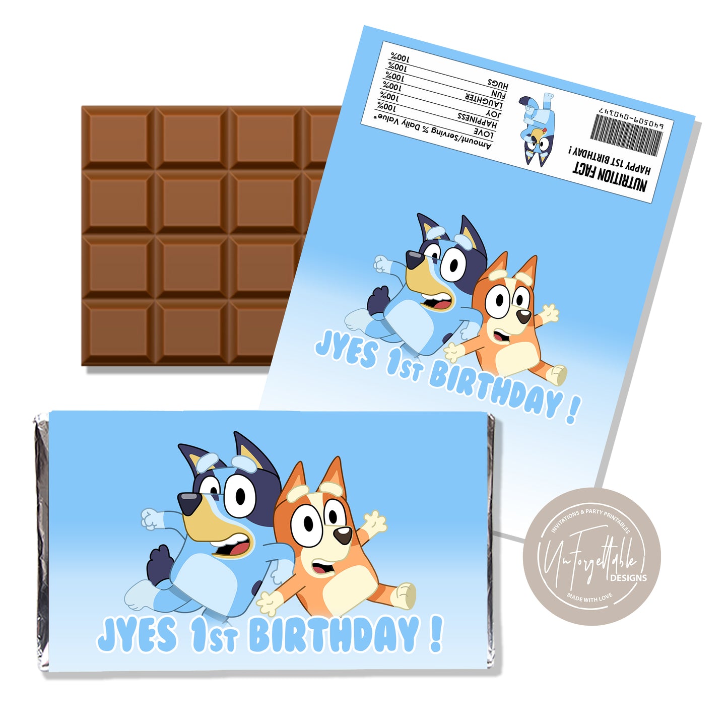 BLUEY & BINGO - CHOCOLATE WRAPPER