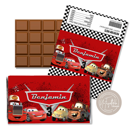 DISNEY CARS - CHOCOLATE WRAPPER