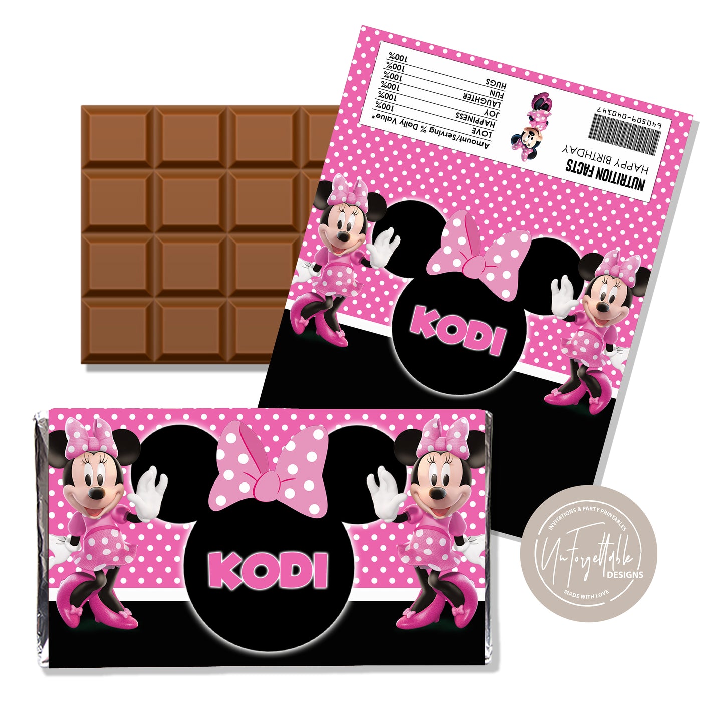 MINNIE MOUSE - CHOCOLATE WRAPPER