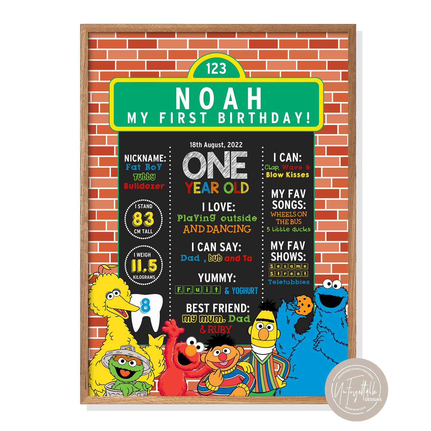 SESAME STREET FRIENDS - MILESTONE BOARD