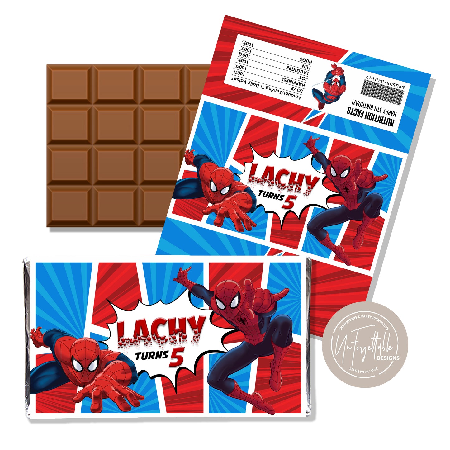 SPIDERMAN COMIC STRIP - CHOCOLATE WRAPPER